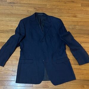 Ermenegildo Zegna Classic Navy Linen Blazer